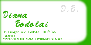 diana bodolai business card